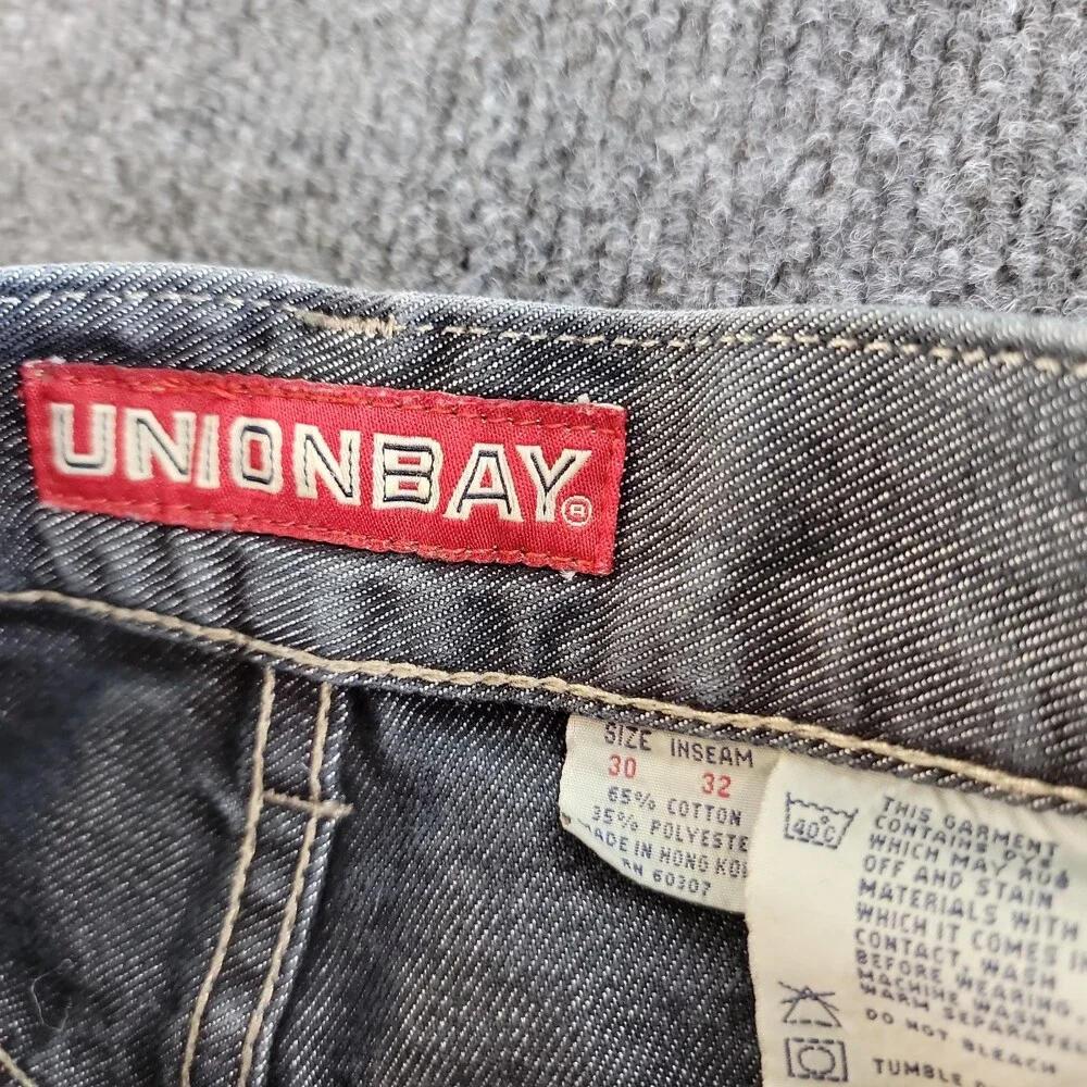 Vintage Y2K Union Bay Jeans Size 30x32 Distressed Faded Grunge Gray